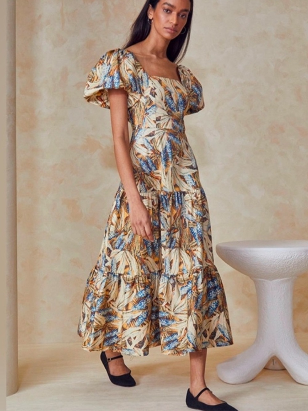 HUNTER BELL cassidy dress in Brown blue harvest Sz 4 - Picture 2 of 16